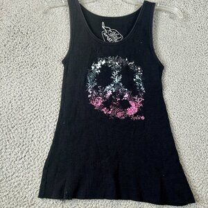 Vintage Split Clothing Co Womens Medium Sleeveless Tank Top Skateboard Y2K Peace
